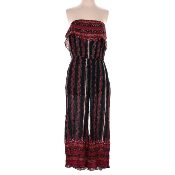Free People Simone Flounce Retro Stripe Jumpsuit - Picture 2 of 7